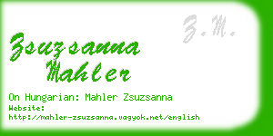 zsuzsanna mahler business card